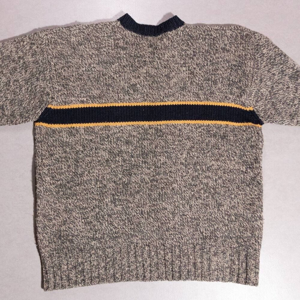 Vintage Abercrombie & Fitch Shetland Wool Chunky Knit Striped Sweater Large - Picture 5 of 5